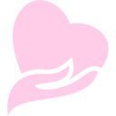 Logo cœur dans une main